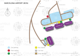 Cartina del terminale e aeroporto Barcellona El Prat (BCN)