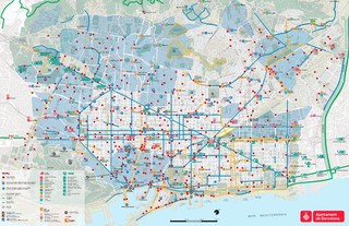 Cartina di Pista Ciclabile di Barcellona
