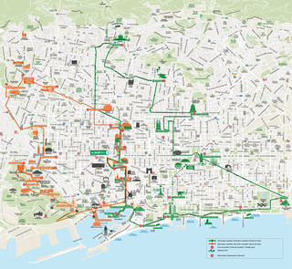 Cartina di bus turistico e hop on hop off bus tour di Barcelona City Tour