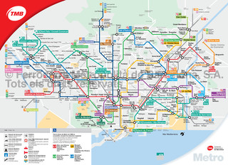 Cartina della rete metropolitana TMB di Barcellona