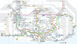 Cartina della rete ferroviaria Rodalies di Barcellona